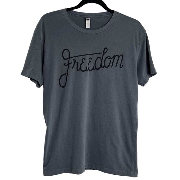Next Level Freedom Short Sleeve Crew Neck Shirt Grey Size Medium - Picture 1 of 4